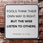 But The Wise Listen To Others…